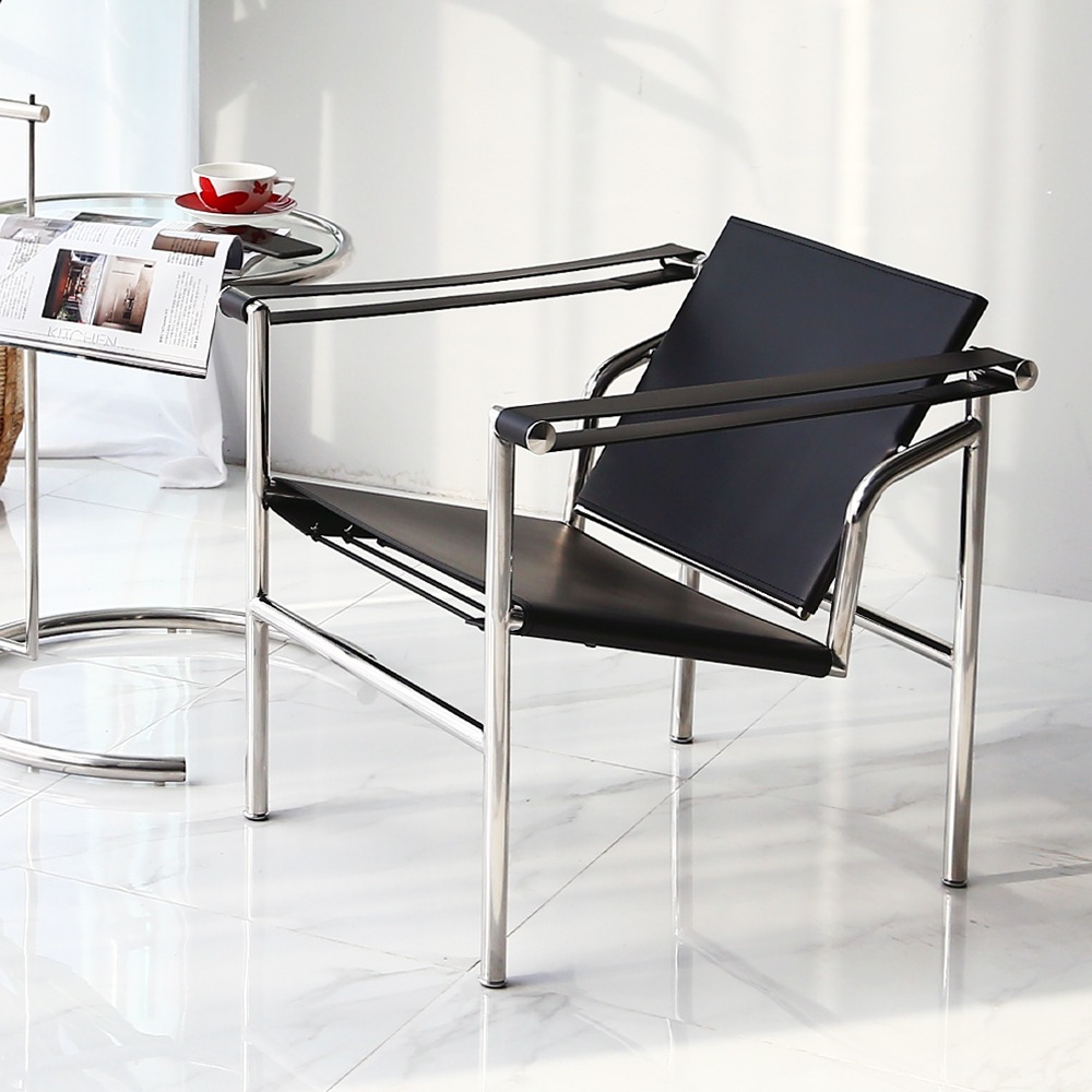 영가구[B급상품] 롤스 LC1 카페 의자 가죽 철제 모던 홈 커피숍 빈티지 암체어 미드센츄리 감성