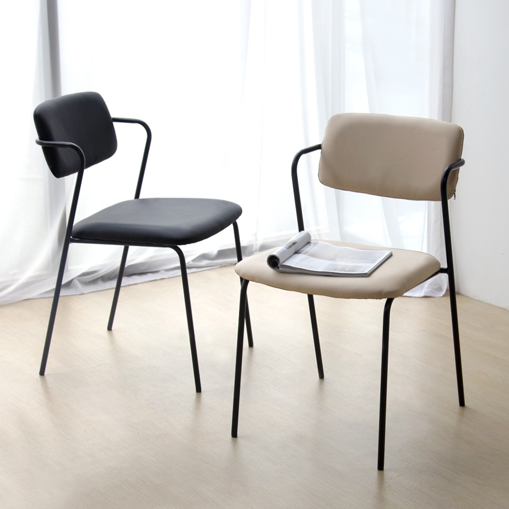 영가구[B급상품]디오니 미드센추리 모던 디자인 가죽 철제 인테리어 카페 의자