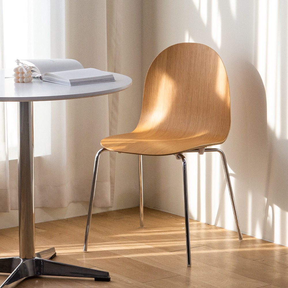 영가구[B급상품] 조이 클래식 미드센추리 모던 원목 패브릭 철제 디자인 카페 의자