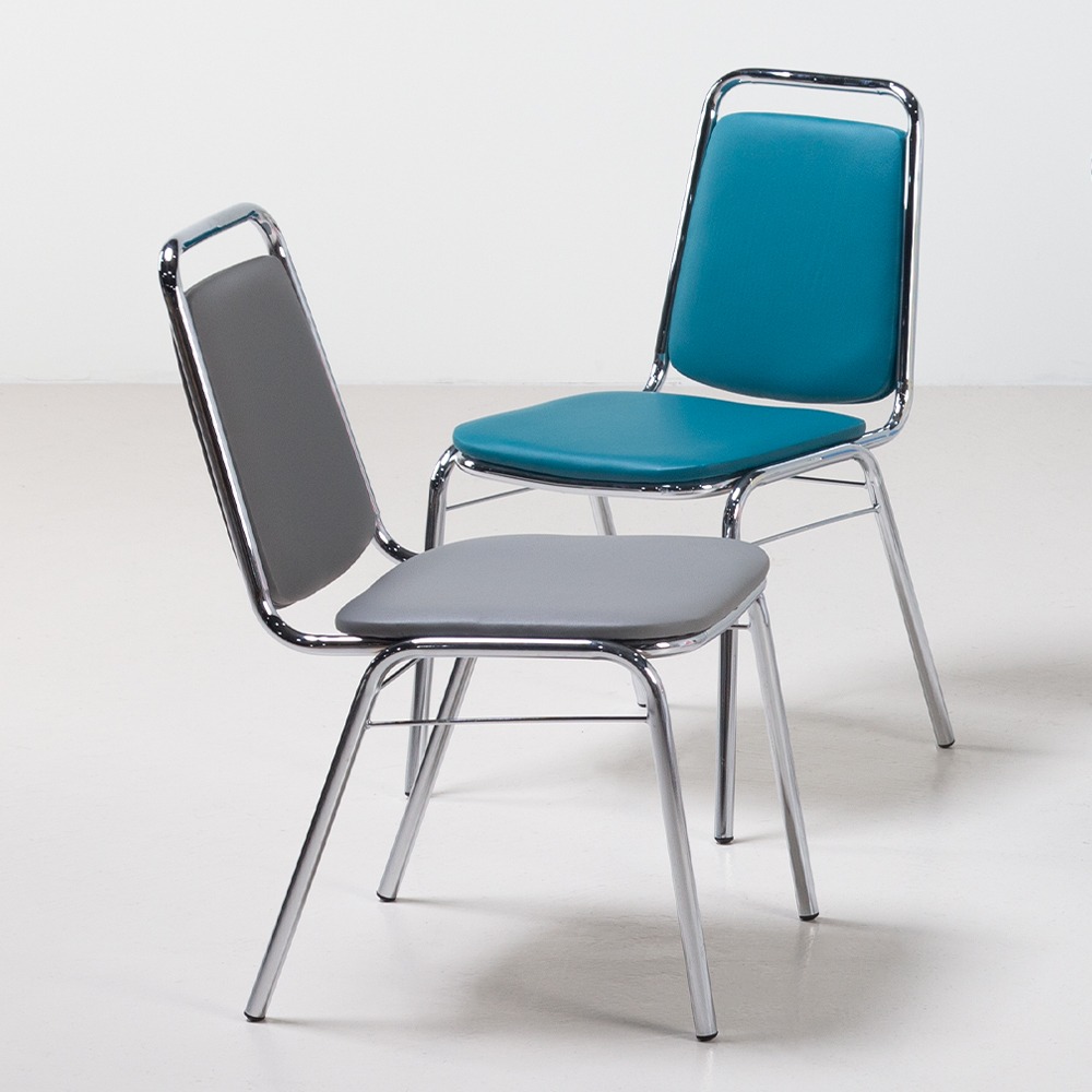 영가구[B급상품] 타미 가죽 철제 디자인 인테리어 카페 의자
