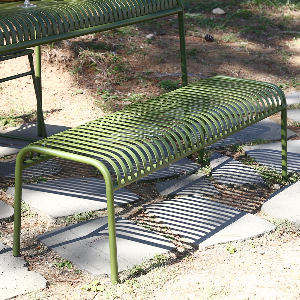 자체브랜드코나 철제 카페 테라스 야외 정원 공원 야외용 평 벤치 의자