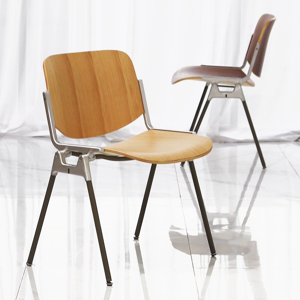영가구[1+1] 픽 DSC 카페의자 빈티지 원목 철제 미드센추리 디자인 의자