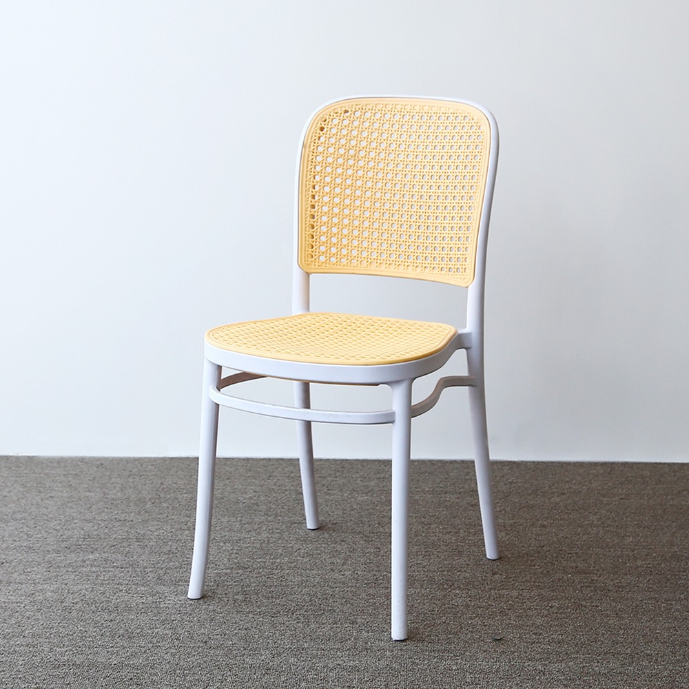 자체브랜드[샘플상품] 치즈 라탄 인테리어 디자인 카페 의자