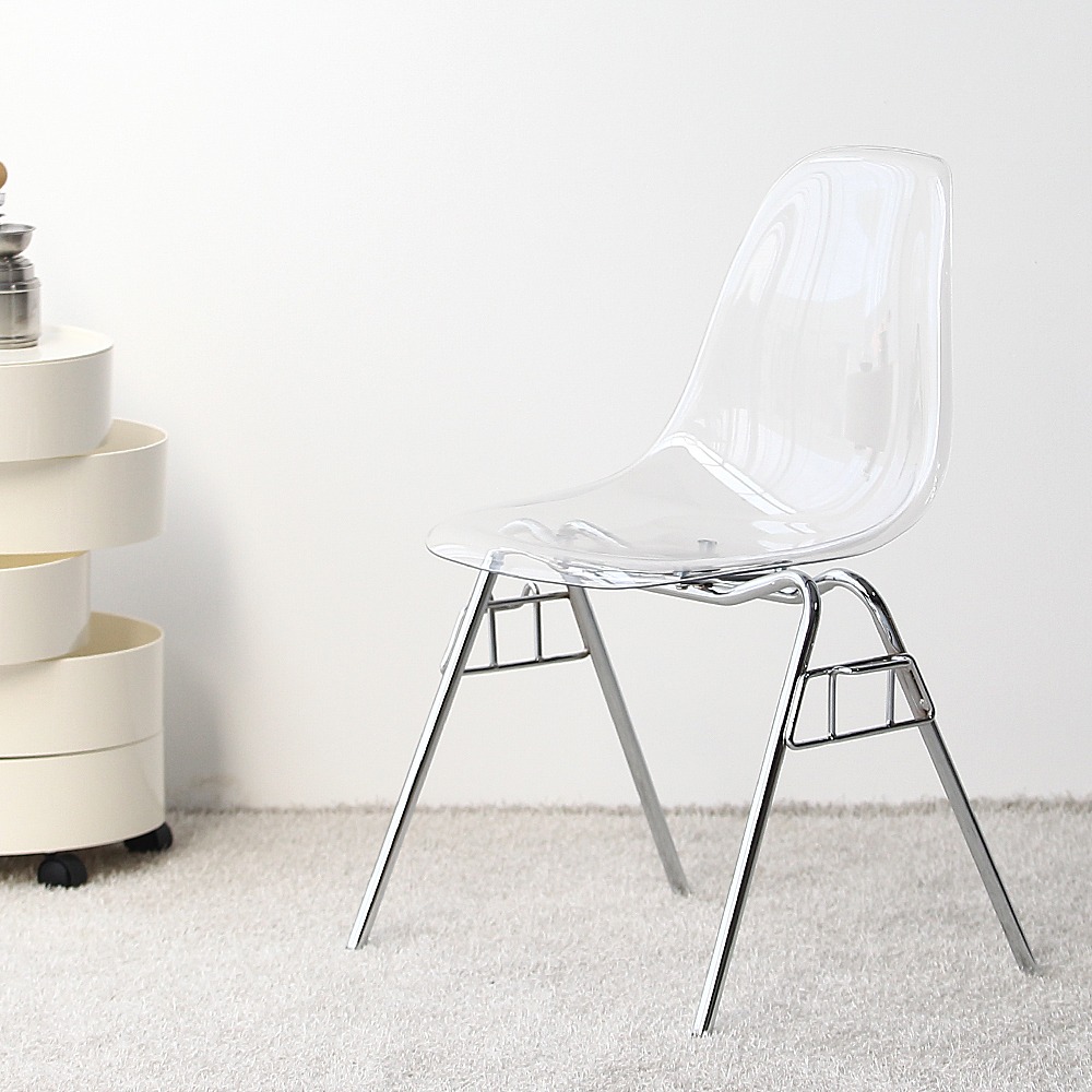 자체브랜드빈 DSS 투명 카페 인테리어 디자인 식탁 의자